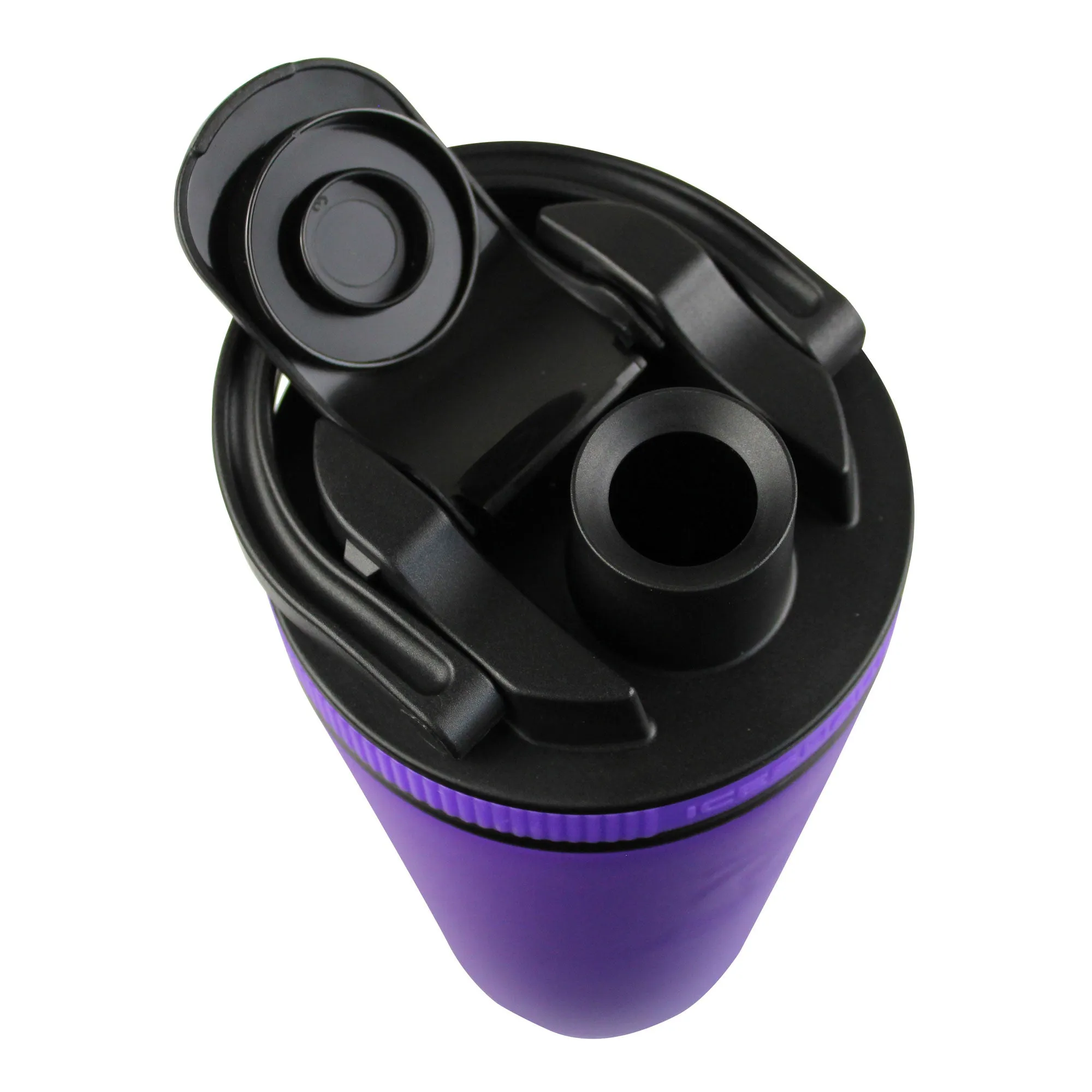 26oz Shaker Lid - Black Lid with Purple Band