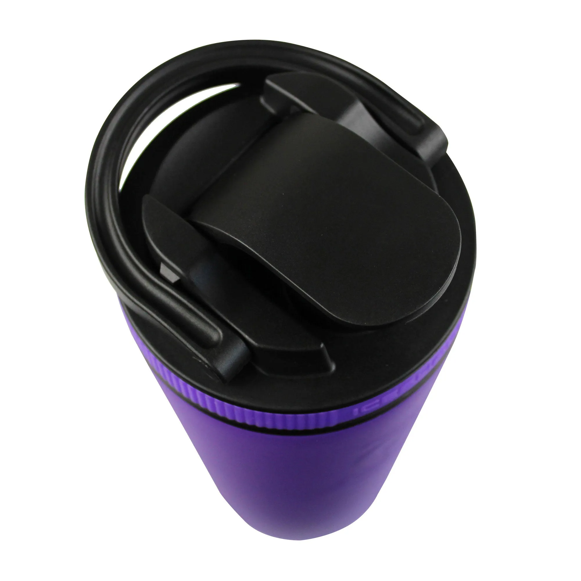 26oz Shaker Lid - Black Lid with Purple Band