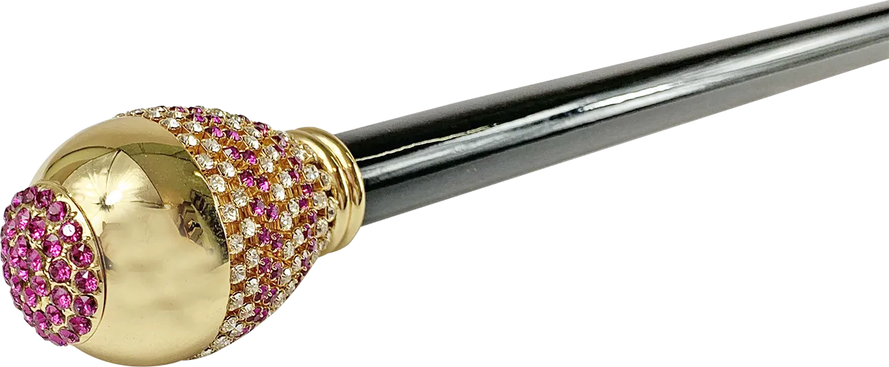 Awesome walking cane with Fucsia crystals