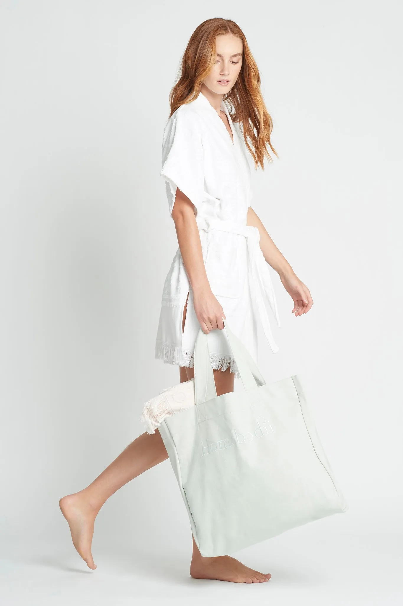 Burleigh Towelling Robe - White