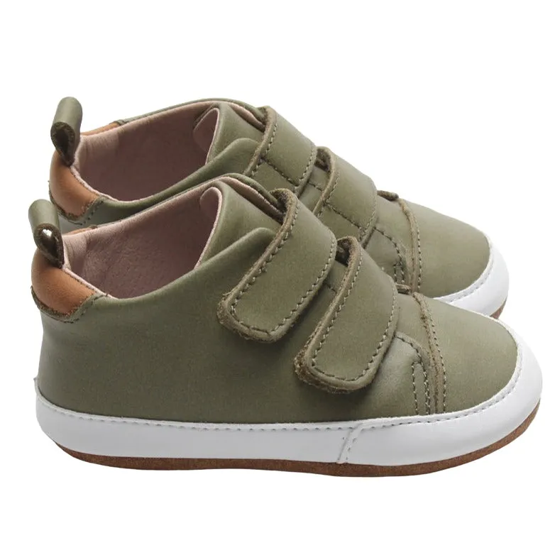 Casual Army Green Low Top {premium Leather}