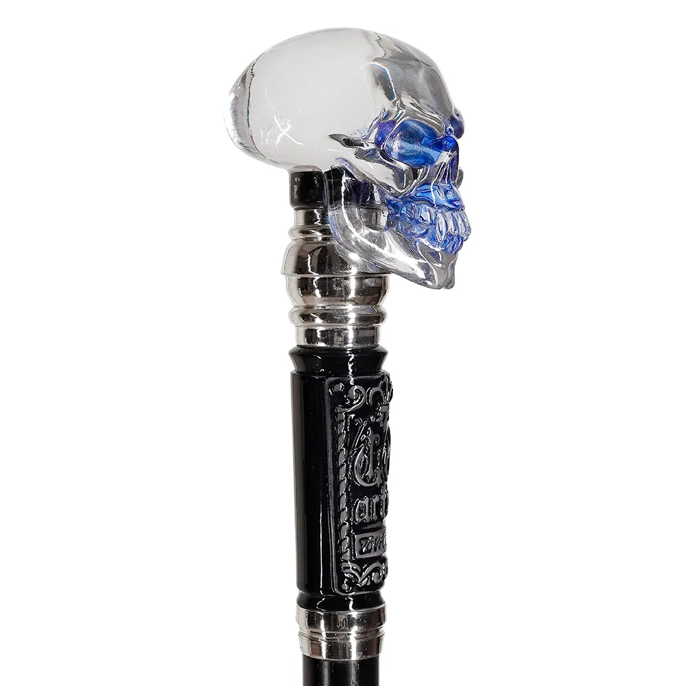 Crystal Skull Artisan Intricate Handcarved Cane