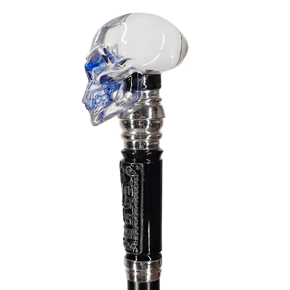 Crystal Skull Artisan Intricate Handcarved Cane