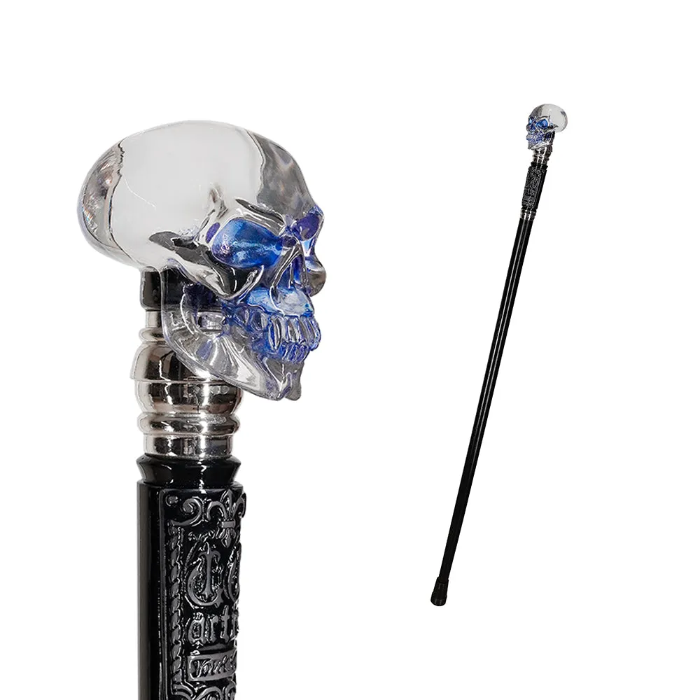 Crystal Skull Artisan Intricate Handcarved Cane