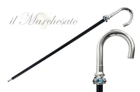 Fantastic Men's cane with aquamarine crystals