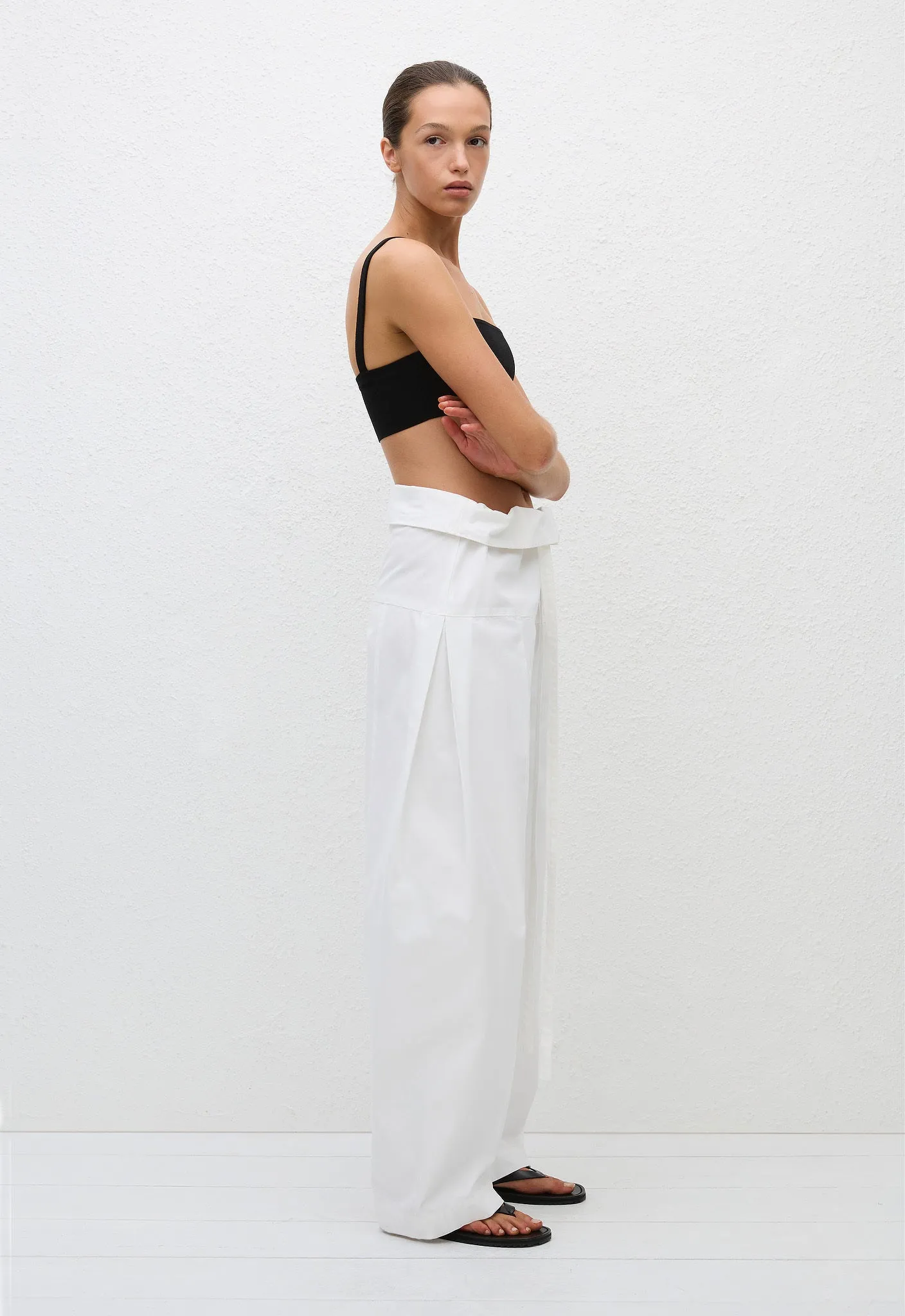 Fisherman Drawcord Pant - White