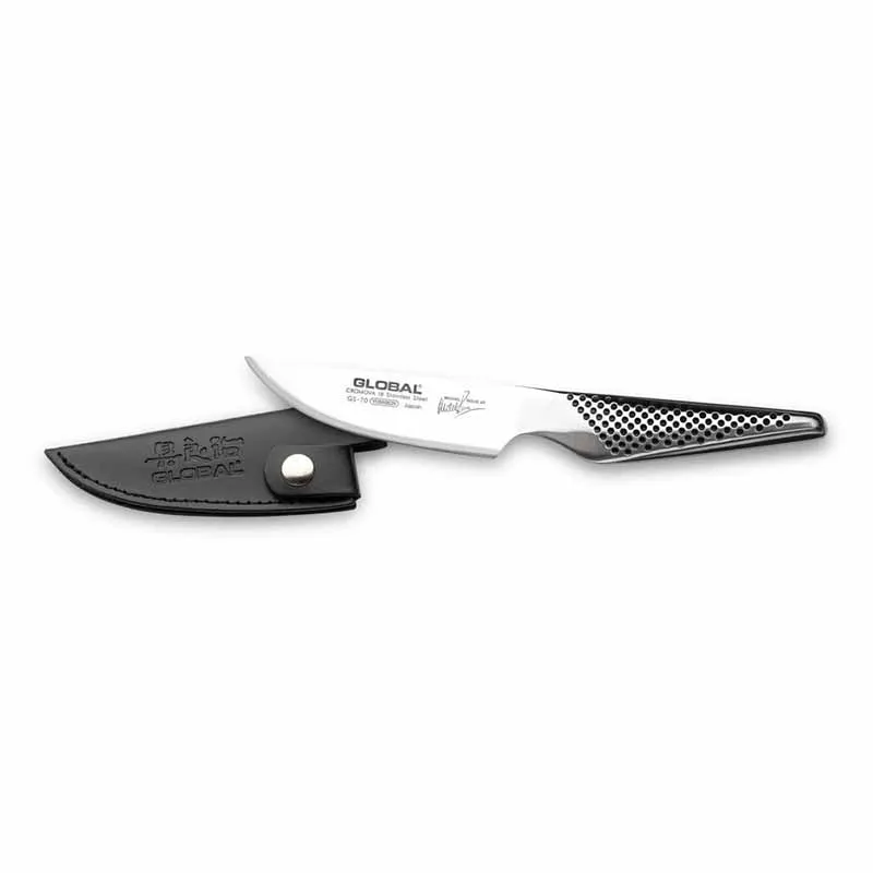 Global GS-70 Utility Knife 11cm with Leather Sheath