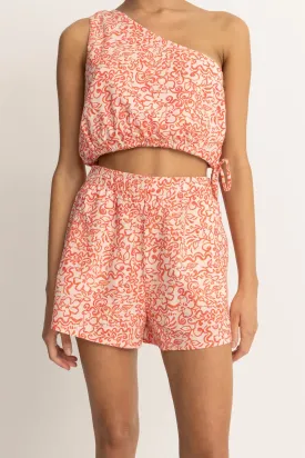 Islander Floral Beach Short Coral