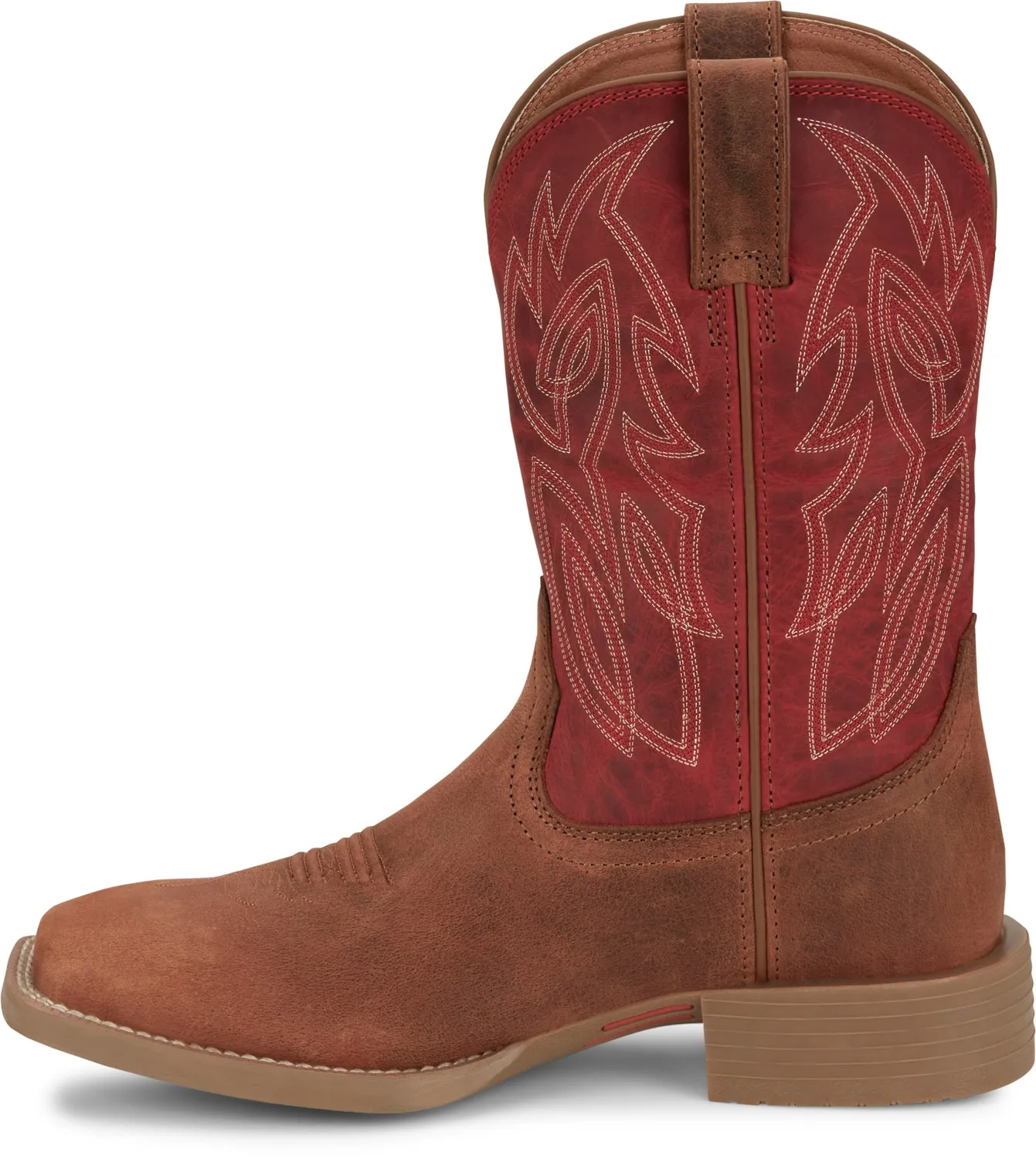 Justin Mens Canter Roasted Cognac Water Buffalo Cowboy Boots