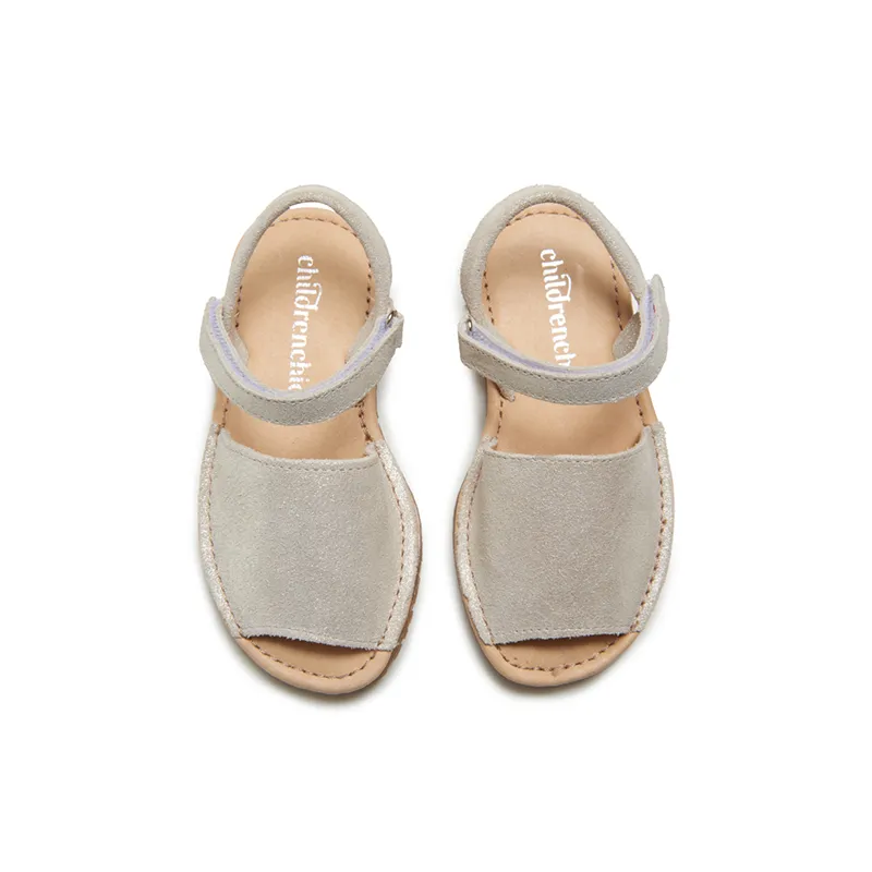 Leather Sandals In Nude Shimmer