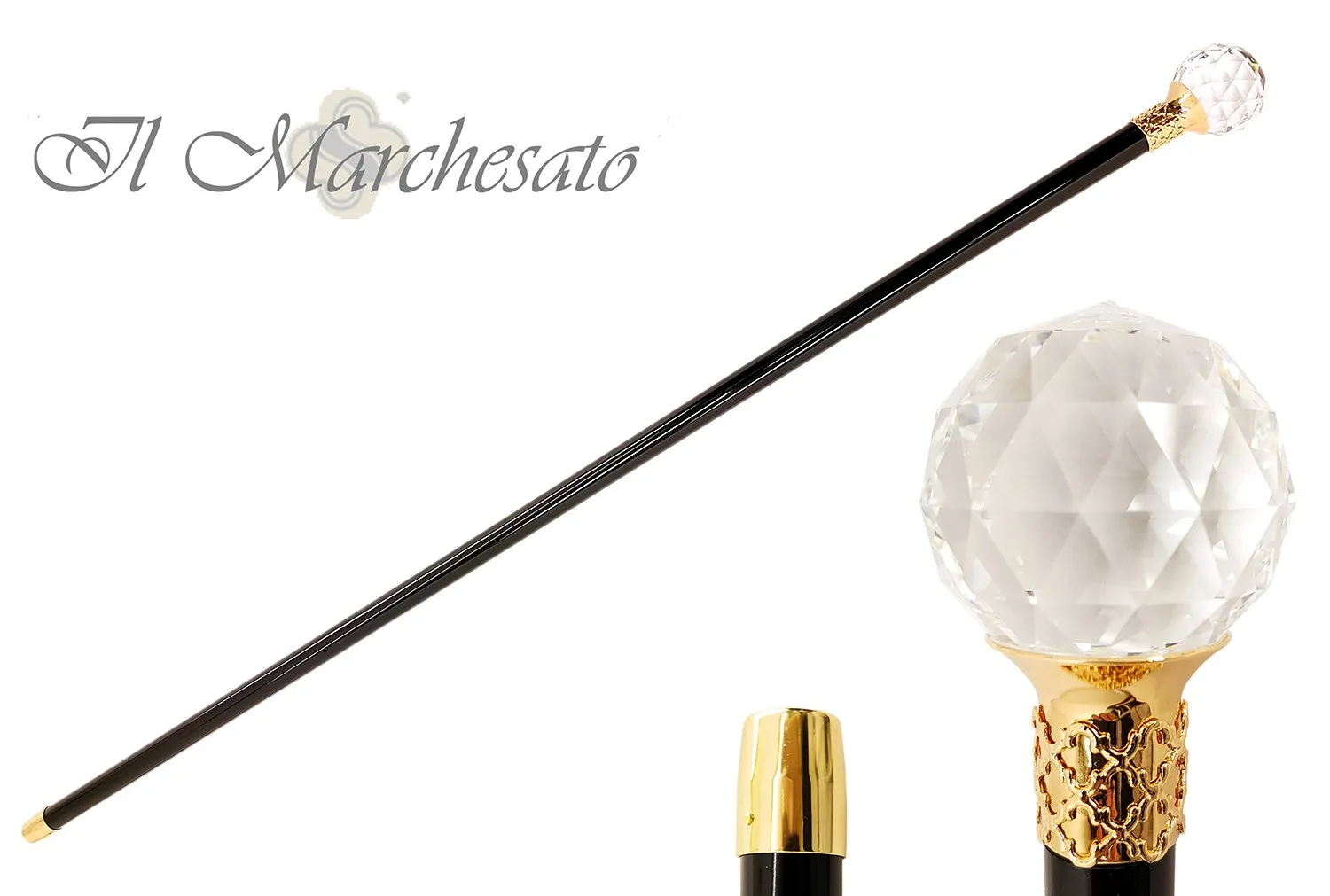 Majesty Swarovski Elements Crystal Ball Formal knobstick Cane