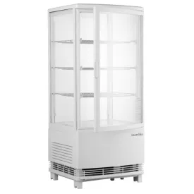 Marchia MDC78W White Countertop Refrigerated Glass Display Case with LED Lighting