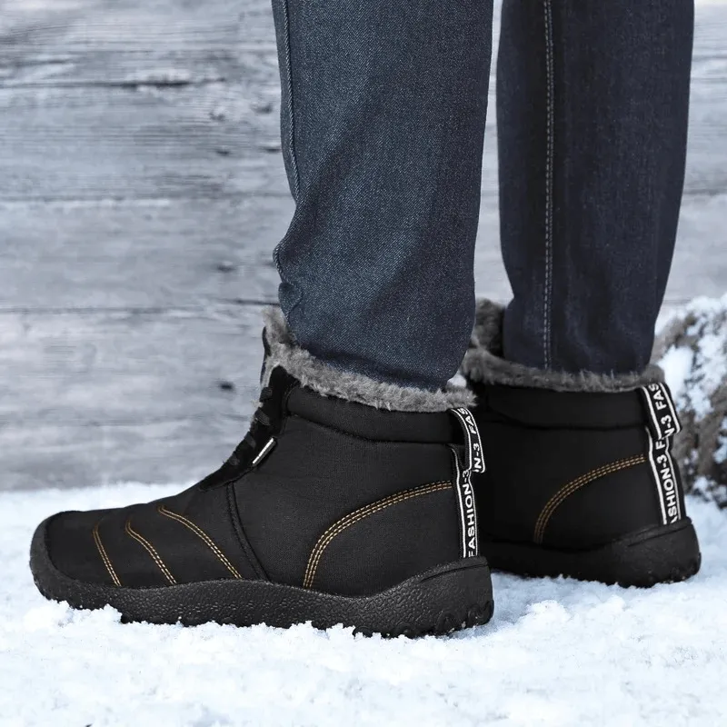 Men's Winter Ankle Snow Boots Split Leather - SF2026