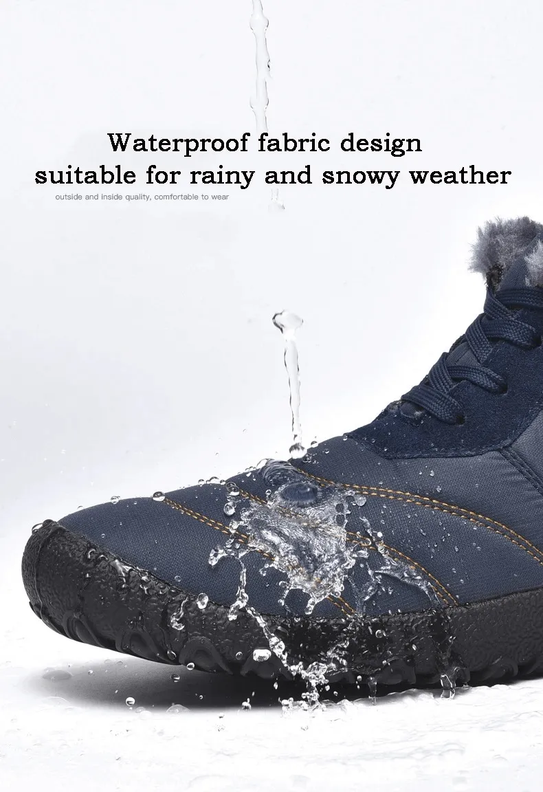 Men's Winter Ankle Snow Boots Split Leather - SF2026