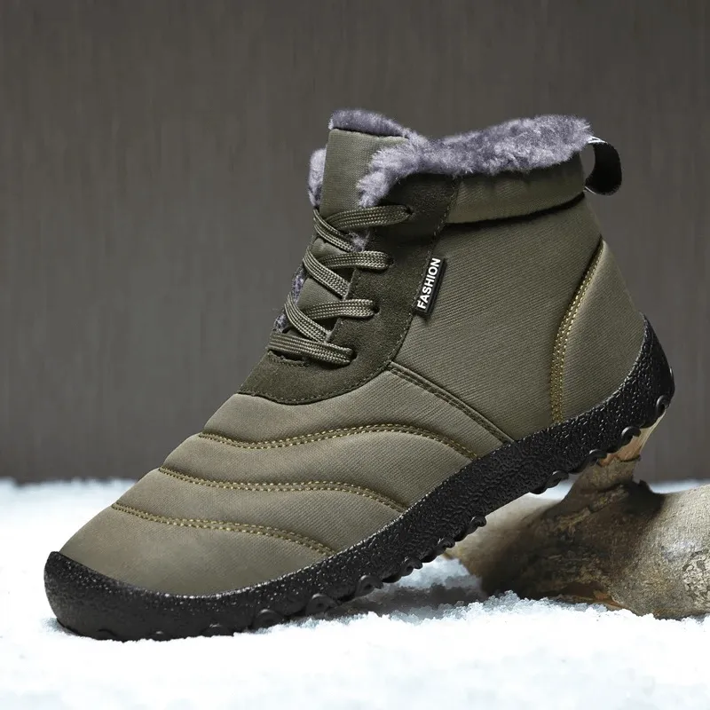 Men's Winter Ankle Snow Boots Split Leather - SF2026