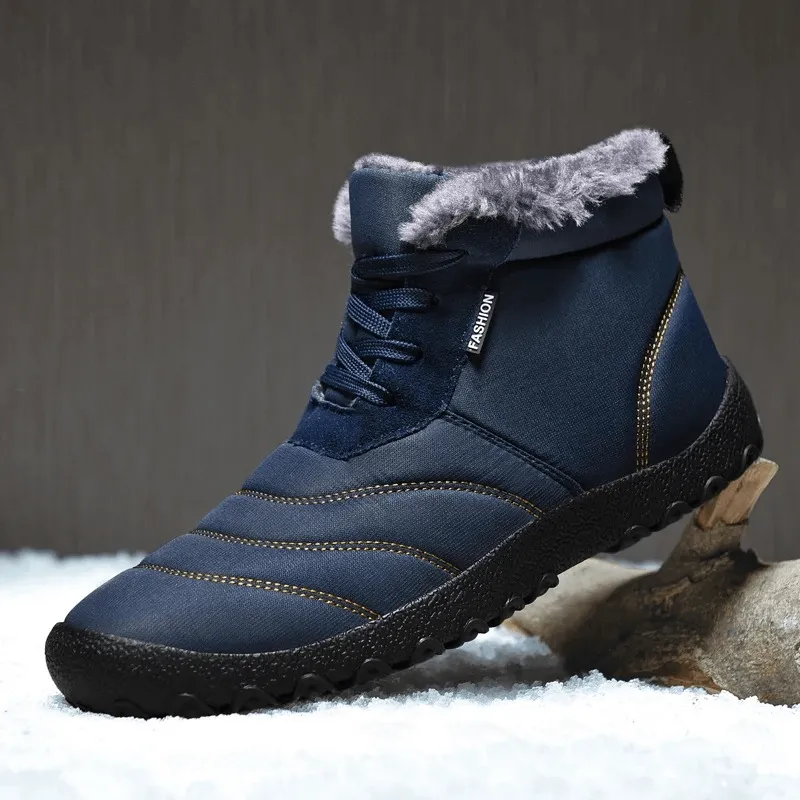 Men's Winter Ankle Snow Boots Split Leather - SF2026