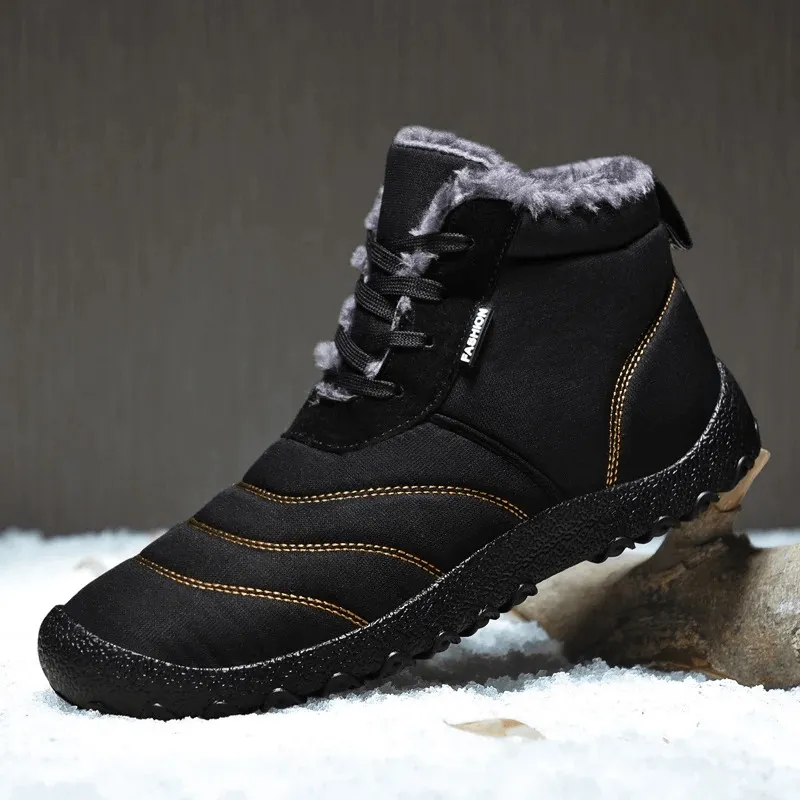 Men's Winter Ankle Snow Boots Split Leather - SF2026