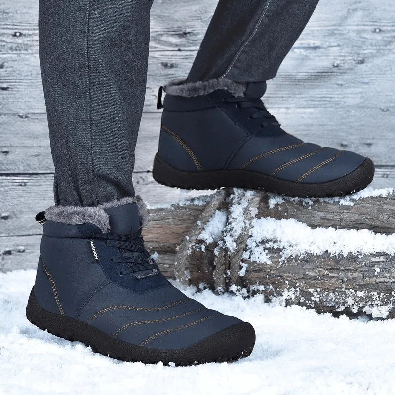 Men's Winter Ankle Snow Boots Split Leather - SF2026