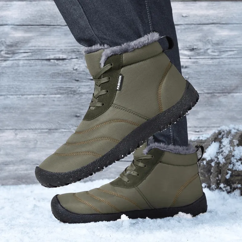 Men's Winter Ankle Snow Boots Split Leather - SF2026