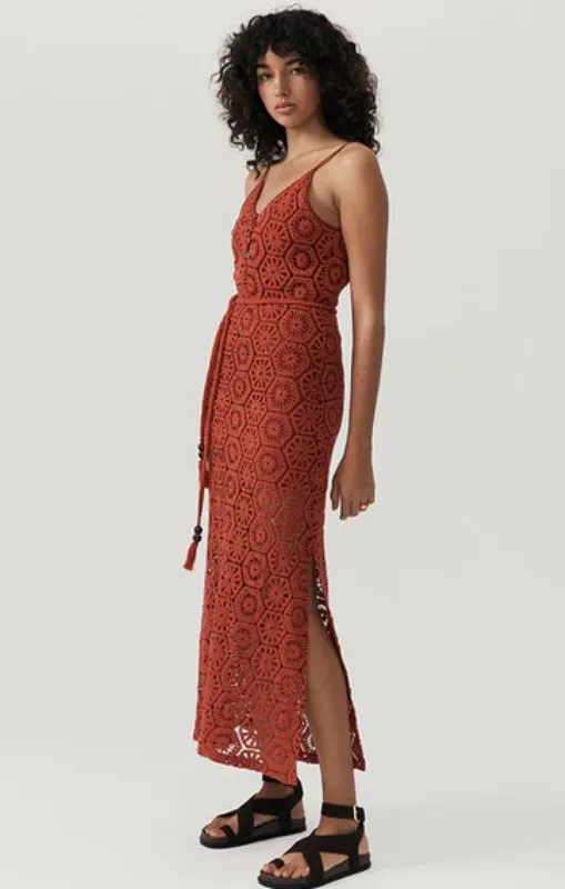 MOS - Talia Beach Lace Midi Dress - Sangria