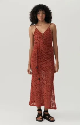 MOS - Talia Beach Lace Midi Dress - Sangria