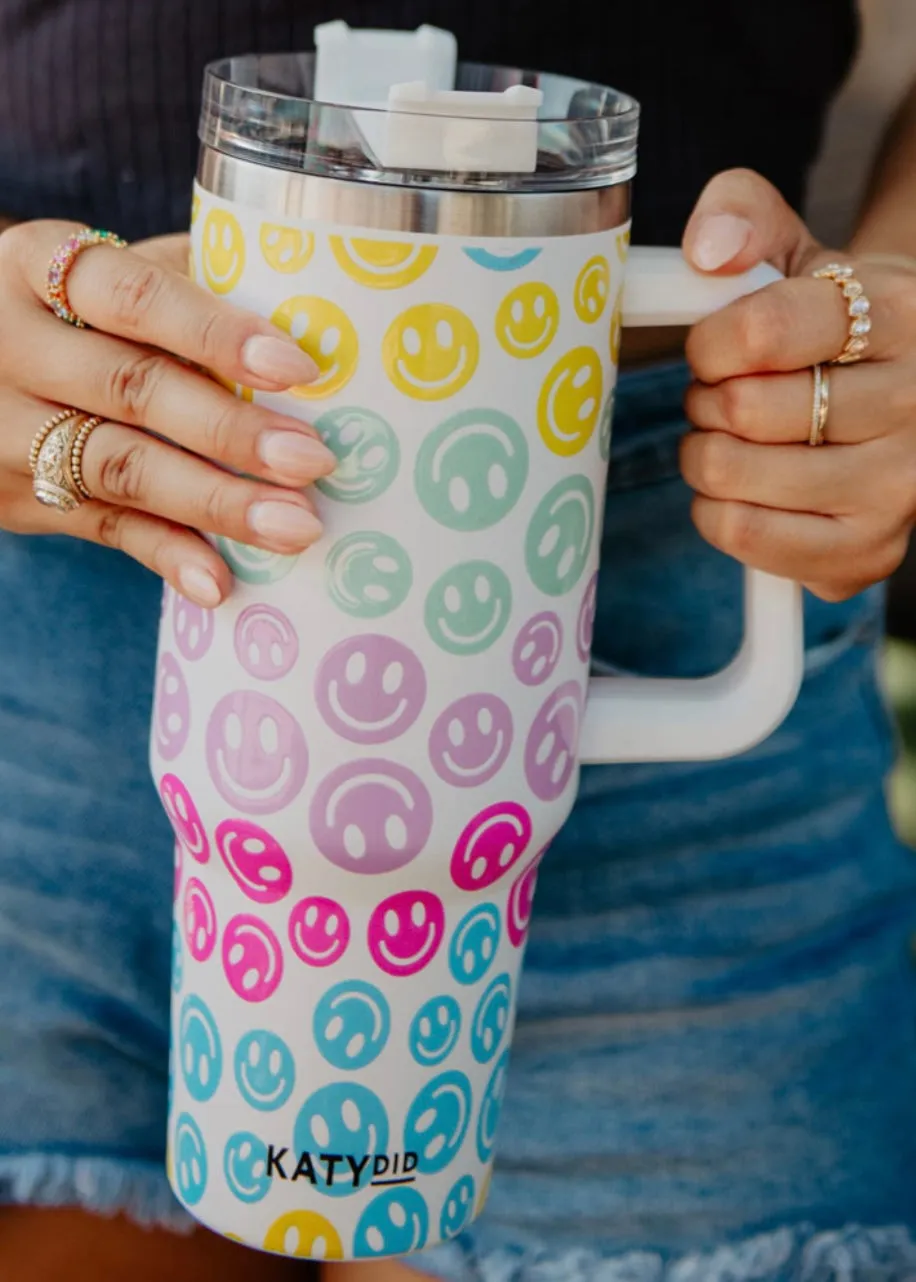 Multicolor Smiley 40oz Tumbler