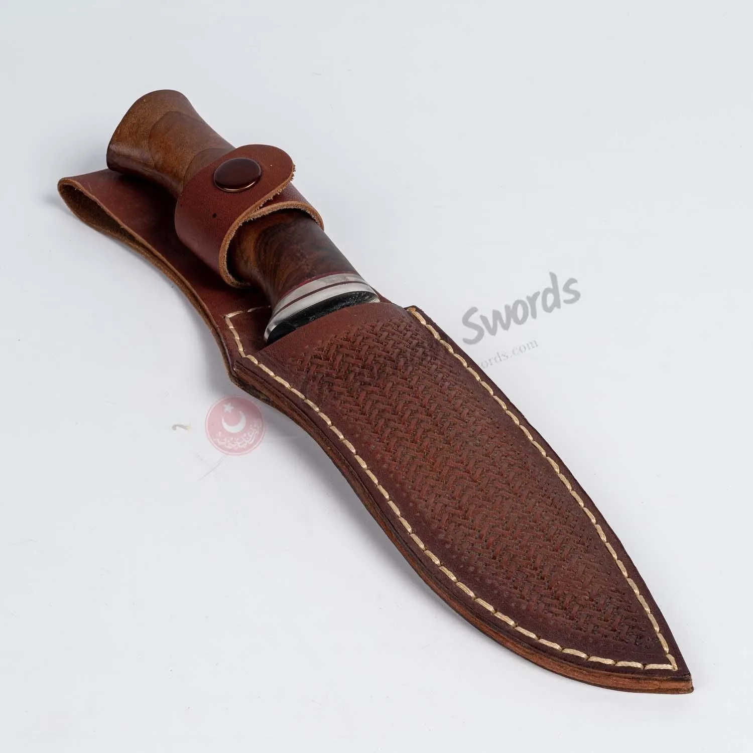 Outdoor Bushcraft Camping knife With Fixed Blade and Wooden Handle 11"