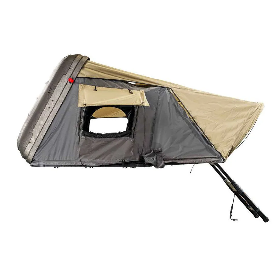 Overland Vehicle Systems HD Bundu Hard Shell Roof Top Tent-Grey Body & Green Rainfly