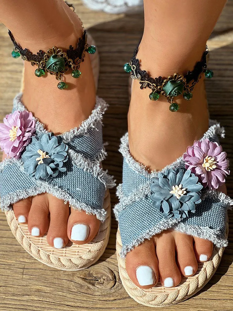 Toleet Denim Strap Beach Sandals