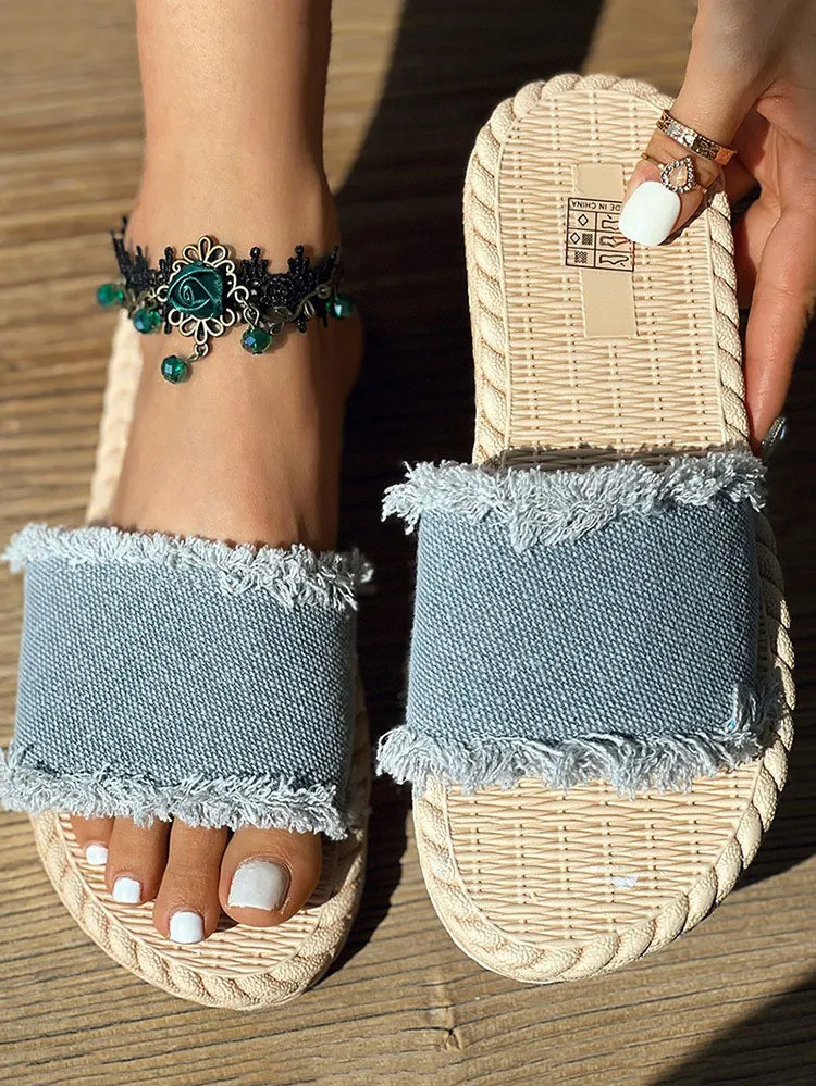 Toleet Denim Strap Beach Sandals