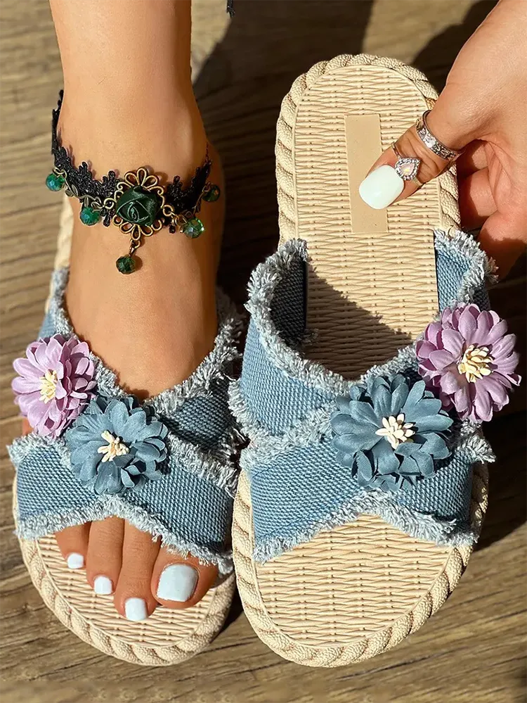 Toleet Denim Strap Beach Sandals