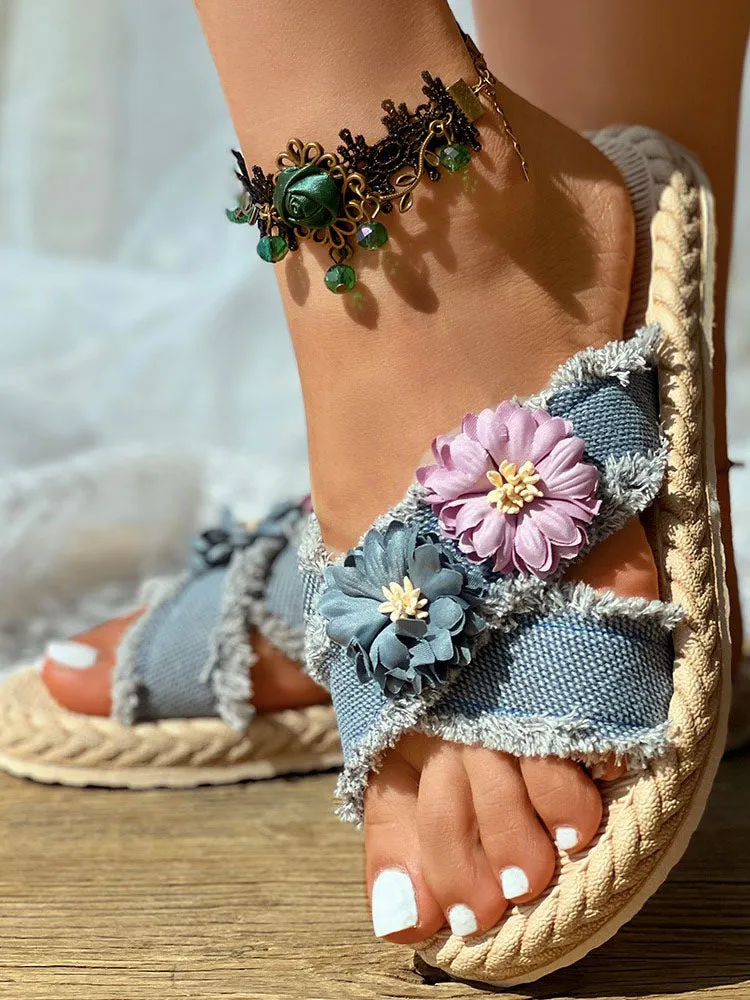 Toleet Denim Strap Beach Sandals