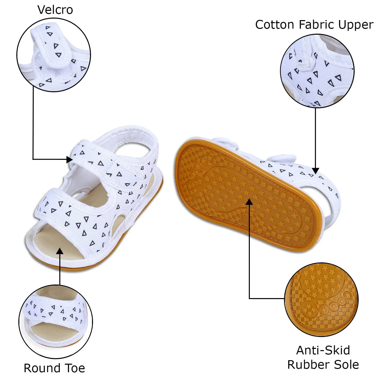 Triangle Comfortable Anti-skid Floater Sandals - White