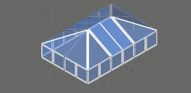 Turbotrack Tent, 30' x 45' Clear Top & Walls